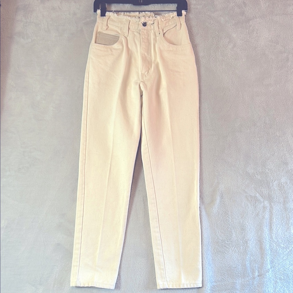 Vintage authentic brand DE NIMES hi rise, tapered, cotton jeans sz 7